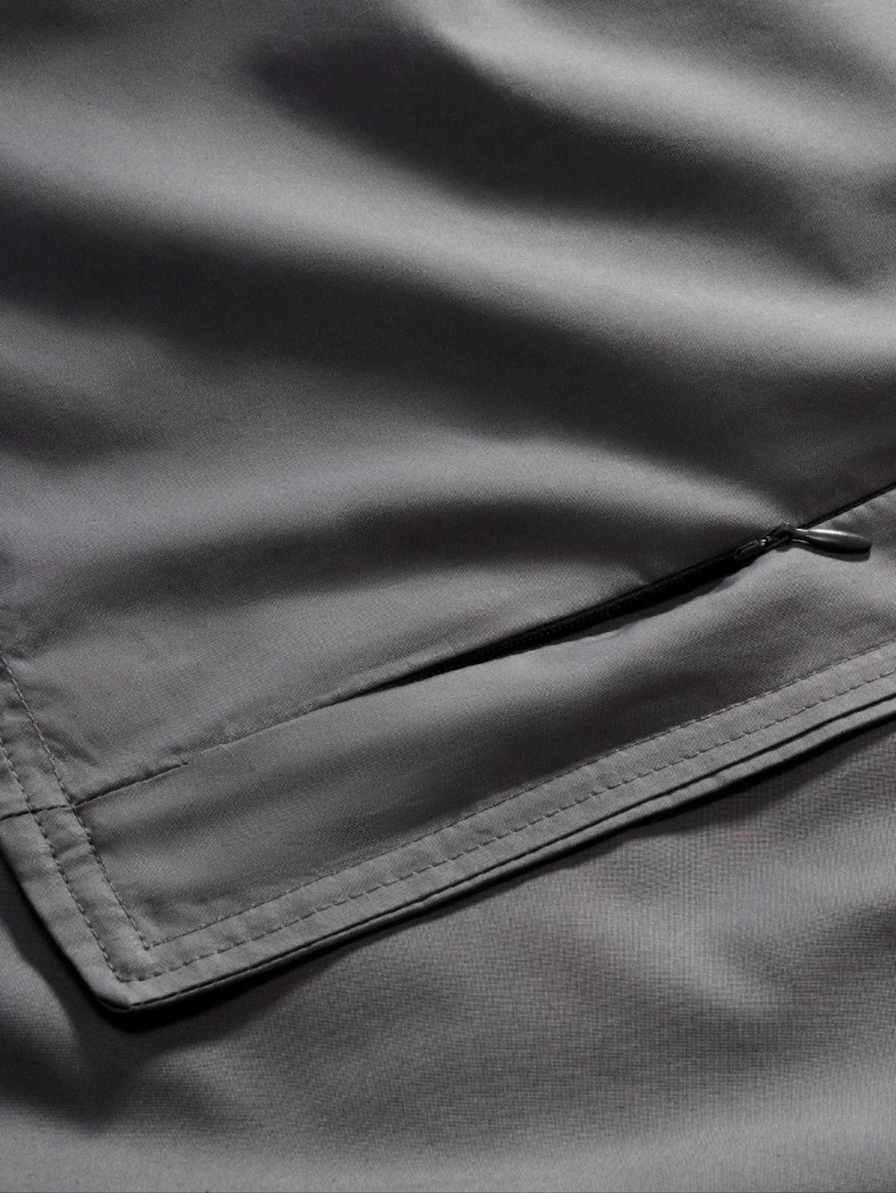 Casaluna King Cotton Percale Duvet Set Dark Gray